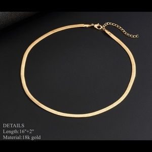 - 🛍Dainty Snake Chain Choker Necklace 18K Go…